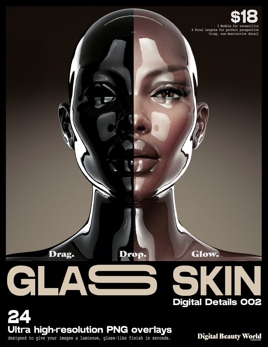 MarceloCantu's tweet photo. ✨ Glass Skin: Digital Details 002 ✨ Bring instant high-fashion glow to your edits with Glass Skin: Digital Details 002 — 24 ultra-high-res PNG overlays for Photoshop. 🔗 Link in bio.
#DigitalBeautyWorld #GlassSkin https://t.co/ee8eFIXU7w