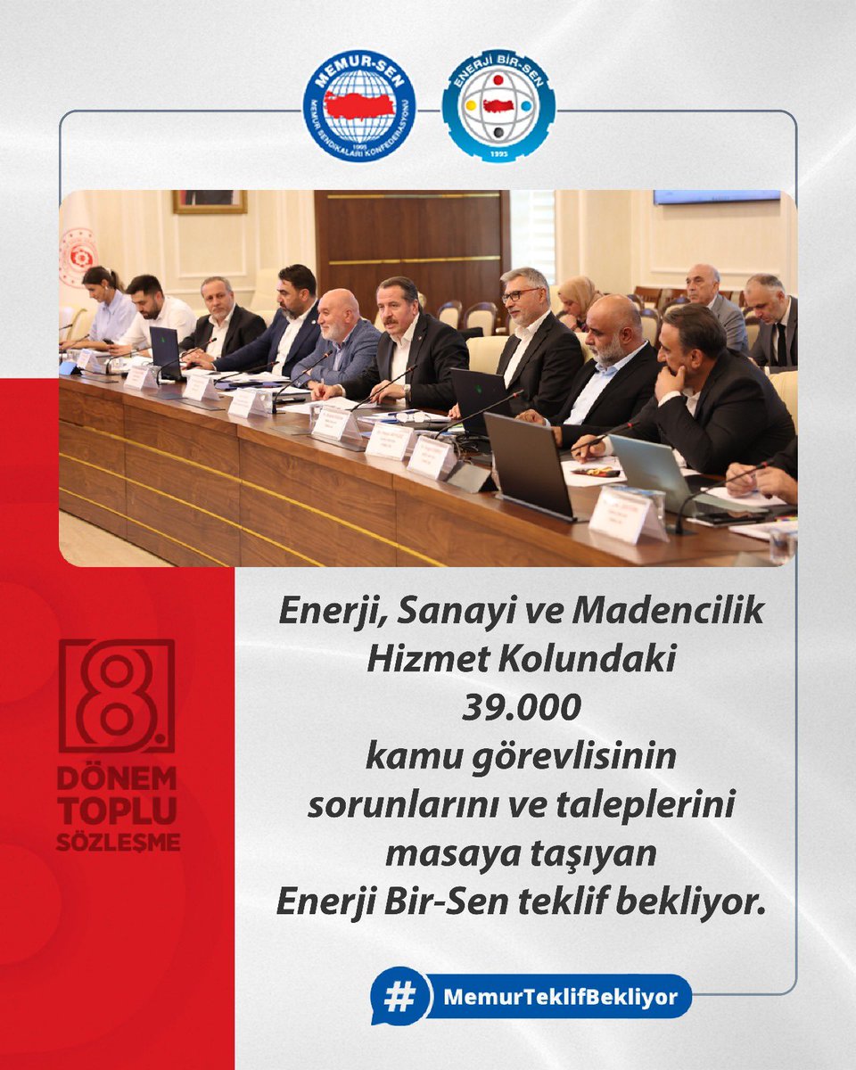 Enerji, Sanayi ve Madencilik Hizmet kolundaki 39.000 kamu görevlisinin sorunlarını ve taleplerini masaya taşıyan Enerji Bir-Sen teklif bekliyor. 

#MemurTeklifBekliyor