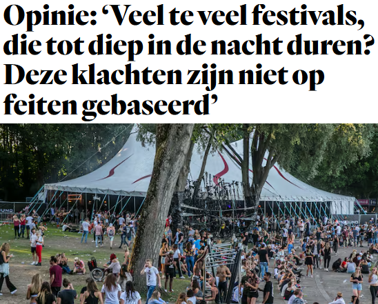 Uit deze klachten blijkt dat deze mensen last hebben van iets anders, maar in ieder geval niet van festivals (die immers enkel tot 2300 plaatsvinden) parool.nl/columns-opinie…
#Amsterdam #NieuwWest #Festivals