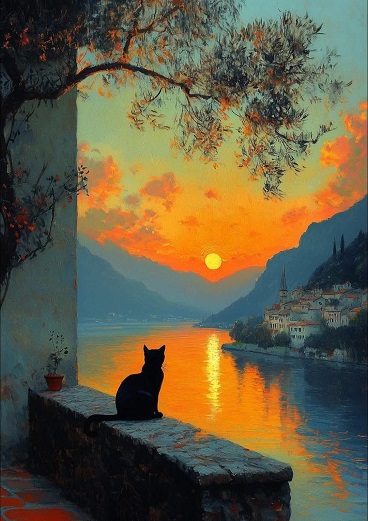 cats like sunset
