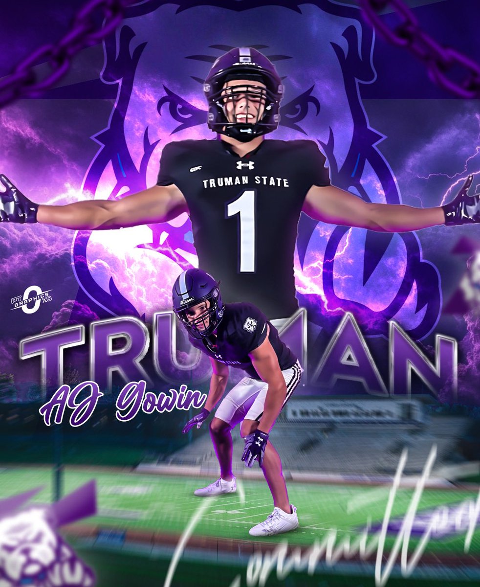 AJ Gowin (@aj_gowin1) on Twitter photo I am extremely excited to announce my commitment to Truman State University! I want to thank my family, friends, and coaches who put me in this wonderful situation!
<a href="/jeremycrabtree/">Jeremy Crabtree</a> <a href="/StaleyRecruits/">Staley Football Recruits</a> <a href="/coachjohnson126/">Jamar Johnson</a> <a href="/CoachKNesbitt/">Kellen Nesbitt</a> <a href="/ptgraphics0/">Parker Titus</a> <a href="/CoachHudgins/">Coach Hudgins</a> I am extremely excited to announce my commitment to Truman State University! I want to thank my family, friends, and coaches who put me in this wonderful situation!
<a href="/jeremycrabtree/">Jeremy Crabtree</a> <a href="/StaleyRecruits/">Staley Football Recruits</a> <a href="/coachjohnson126/">Jamar Johnson</a> <a href="/CoachKNesbitt/">Kellen Nesbitt</a> <a href="/ptgraphics0/">Parker Titus</a> <a href="/CoachHudgins/">Coach Hudgins</a>