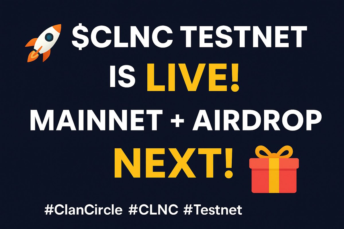 clancircleapp's tweet photo. ๐ $CLNC Testnet is LIVE!
Clan Circle is now running on the Sui Testnet โ weโre just ONE step away from mainnet launch ๐ฏ๐ฅ
And yesโฆ Mainnet = Airdrop distribution! ๐
#ClanCircle #CLNC #Testnet #MainnetSoon #AirdropComing https://t.co/K6xnjEgKqZ
