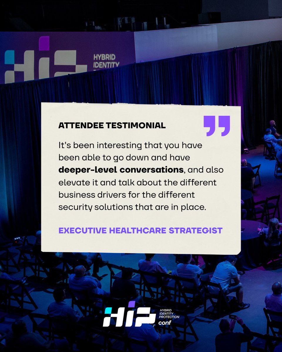 They’ve been there. They’ve seen the value. Now it’s your turn.

Join identity defenders from around the world at #HIPConf25
 🎟️ Register today → bit.ly/4meIRk6