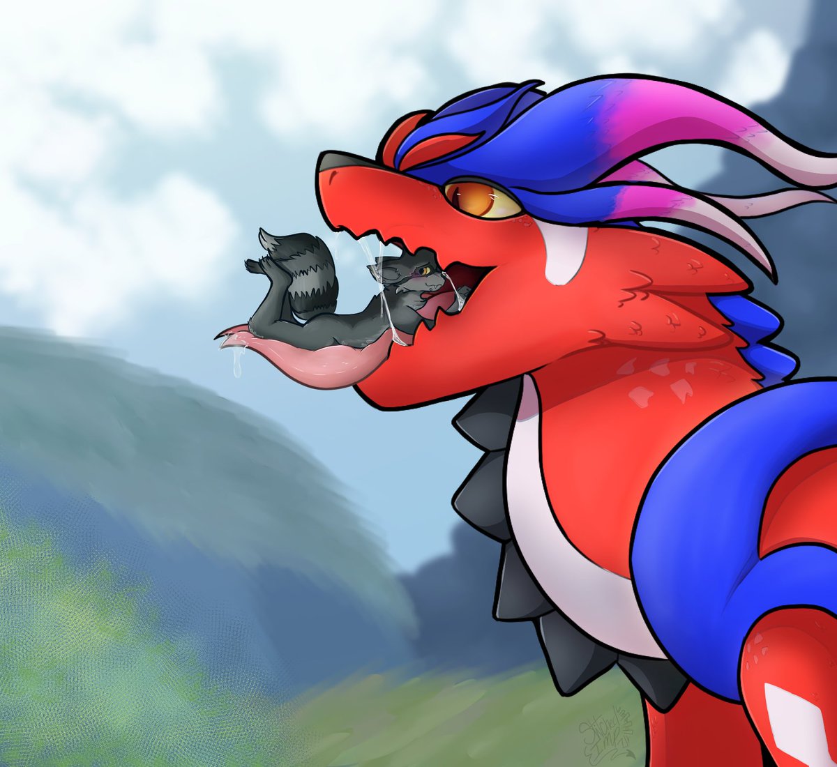 sinfulimp's tweet photo. finished ych for pixelthegryphon on fa!  

will be takin two more of these as well, details in pinned!  #vore #furrynsfw #pokemon https://t.co/xk3Ldl1IfY