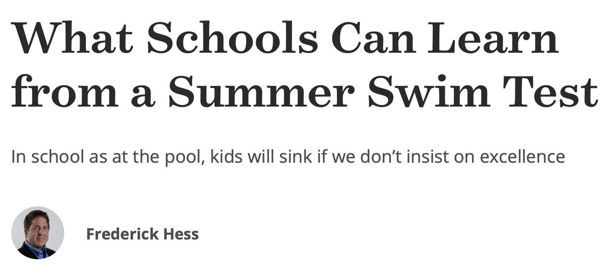 Dale Chu (@dale_chu) on Twitter photo Failed the swim test? No diving board. Failed to meet standards? Schools lower the bar. We need less coddling, more accountability. Dive into <a href="/rickhess99/">Frederick M. Hess</a>’s latest on why high expectations can’t wait. Failed the swim test? No diving board. Failed to meet standards? Schools lower the bar. We need less coddling, more accountability. Dive into <a href="/rickhess99/">Frederick M. Hess</a>’s latest on why high expectations can’t wait.