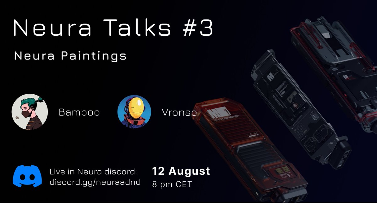 Neura Talks #3: Neura Paintings

We’re diving into Neura’s 2nd month, sharing updates, and ordering Paintings together on the stream

August 12, 8 pm CET

Join the conversation in Neura Discord