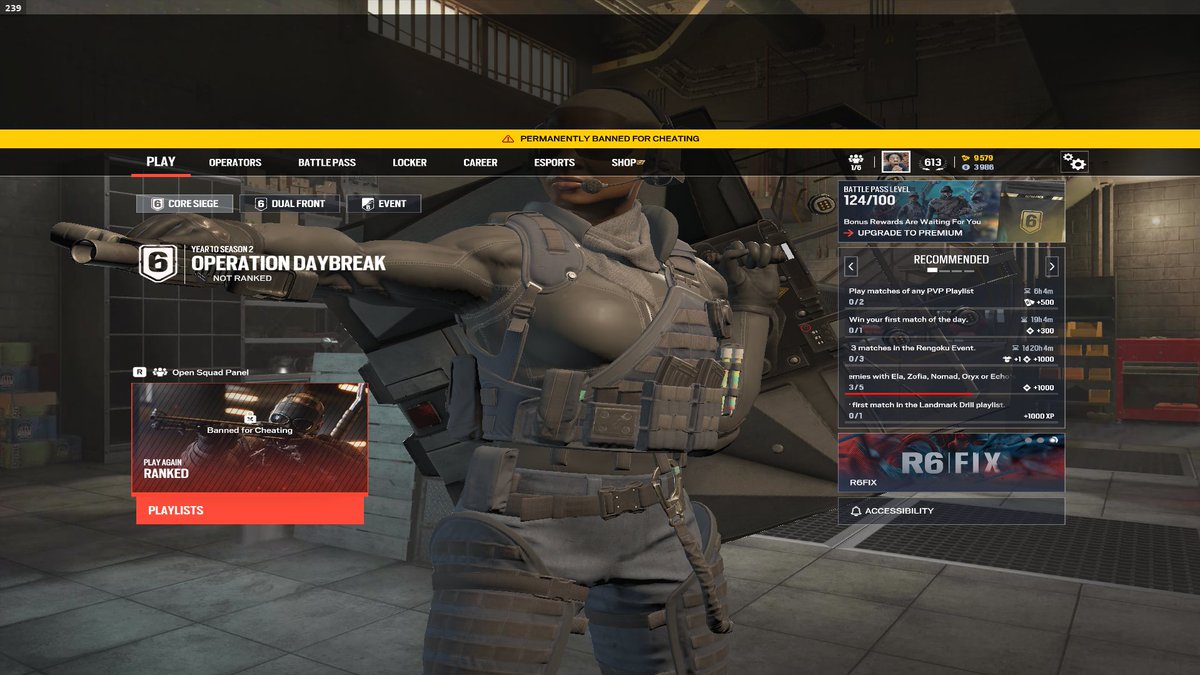 🥛 (@milkkr6) on Twitter photo I've just got banned for cheating.
Never used any type of macros or cheats.
Been playing this game since the first year just to end like this. I just opened a ticket on ubisoft but I'll probably get ghosted.
Would like to know the reason why I got banned <a href="/UbisoftSupport/">Ubisoft Support</a> I've just got banned for cheating.
Never used any type of macros or cheats.
Been playing this game since the first year just to end like this. I just opened a ticket on ubisoft but I'll probably get ghosted.
Would like to know the reason why I got banned <a href="/UbisoftSupport/">Ubisoft Support</a>
