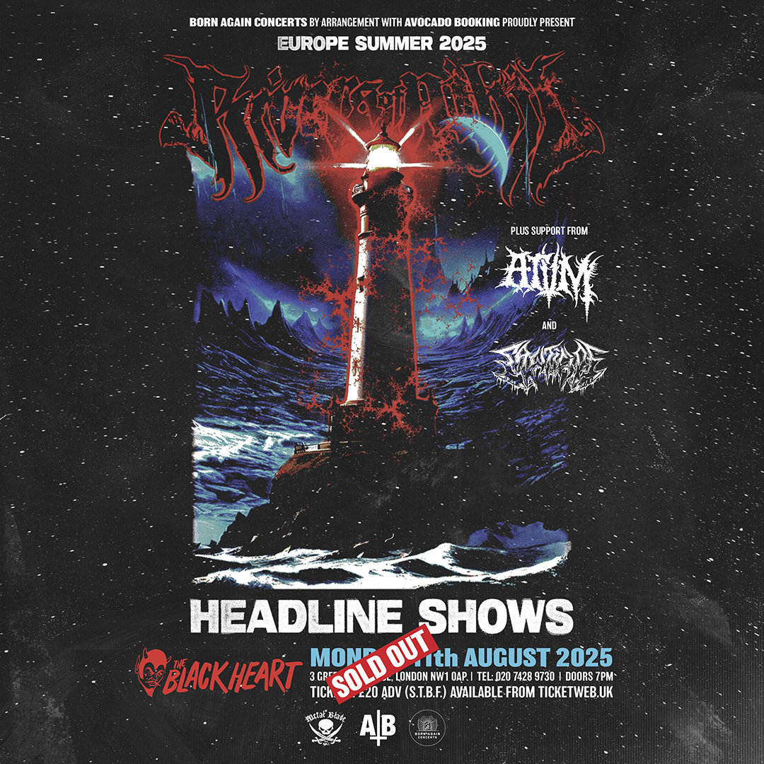 TONIGHT 🤩 Progressive death metal progenitors @RiversOfNihil plus newly added #Atvm and #Sawticide live at @TheBlack_Heart, Monday 11 August - SOLD OUT!