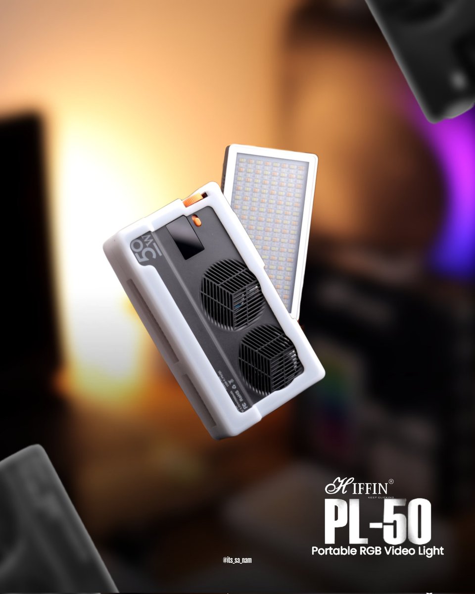 its_sa_nam's tweet image. Finally, I’m changing my fill light after 2 years! This portable light will change your photo &amp;amp; video game!
With 50W power, full RGB spectrum, and CRI 95+ color accuracy, the @hiffin_india PL-50W delivers perfect lighting anywhere.#HiffinPL50W #RGBVideoLight #ContentCreationTools