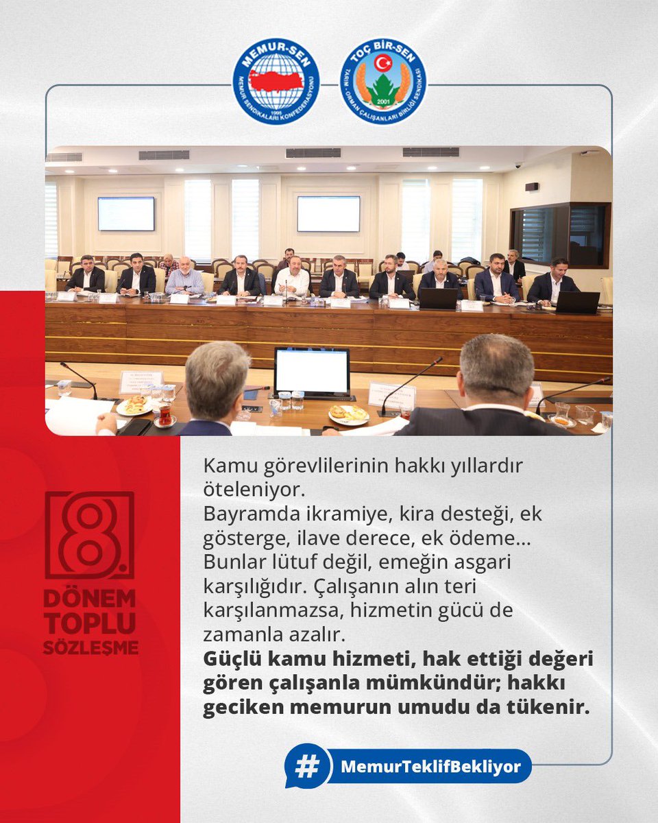 BatmanMemur's tweet photo. Kamu görevlilerinin hakkı yıllardır öteleniyor.

Bayramda ikramiye, kira desteği, ek gösterge, ilave derece, ek ödeme… 

Bunlar lütuf değil, emeğin asgari karşılığıdır. 

Çalışanın alın teri karşılanmazsa, hizmetin gücü de zamanla azalır.

#MemurTeklifBekliyor https://t.co/0YOrTL6a4m