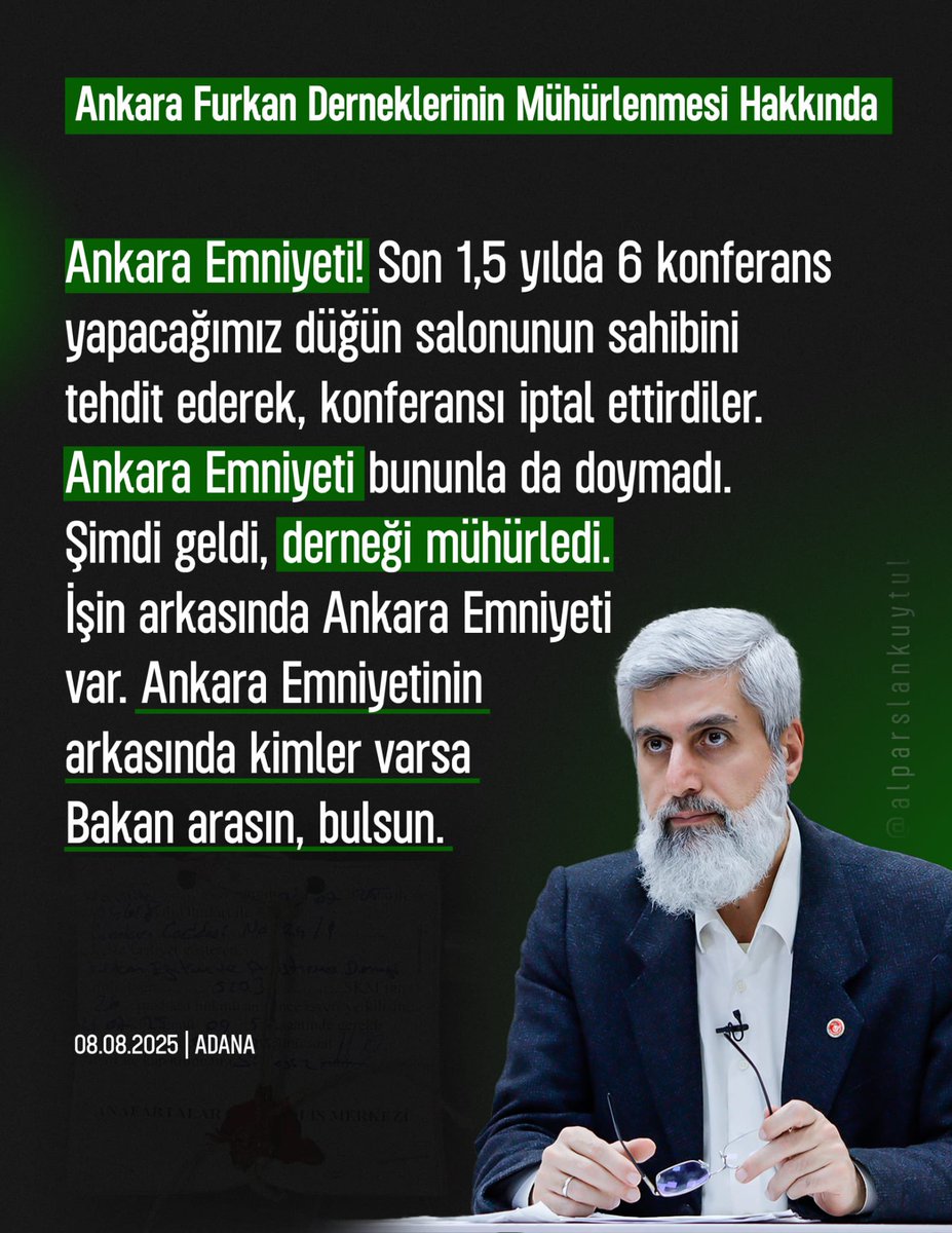 Ankara Furkan derneklerinin mühürlenmesi hakkında⤵️

Derneklerimizi Açın
#DiniSohbetSuçDeğildir