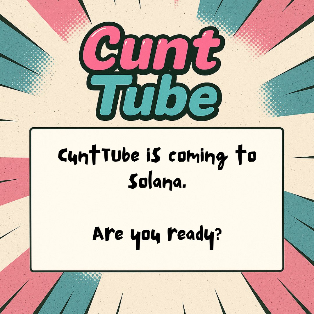 CuntTube's tweet photo. Are you ready @solana?

We are about to make a very big fuckin scene! https://t.co/BKDQLdAskW