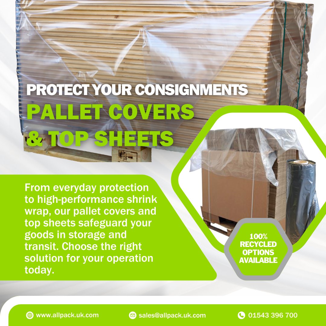 Complete protection for palletised goods 🚚📦 

From top sheets to pallet covers, our range shields goods from dust, moisture &amp; transit damage, keeping shipments secure from start to finish. 

🔗 Explore now: hubs.ly/Q03Cbscy0