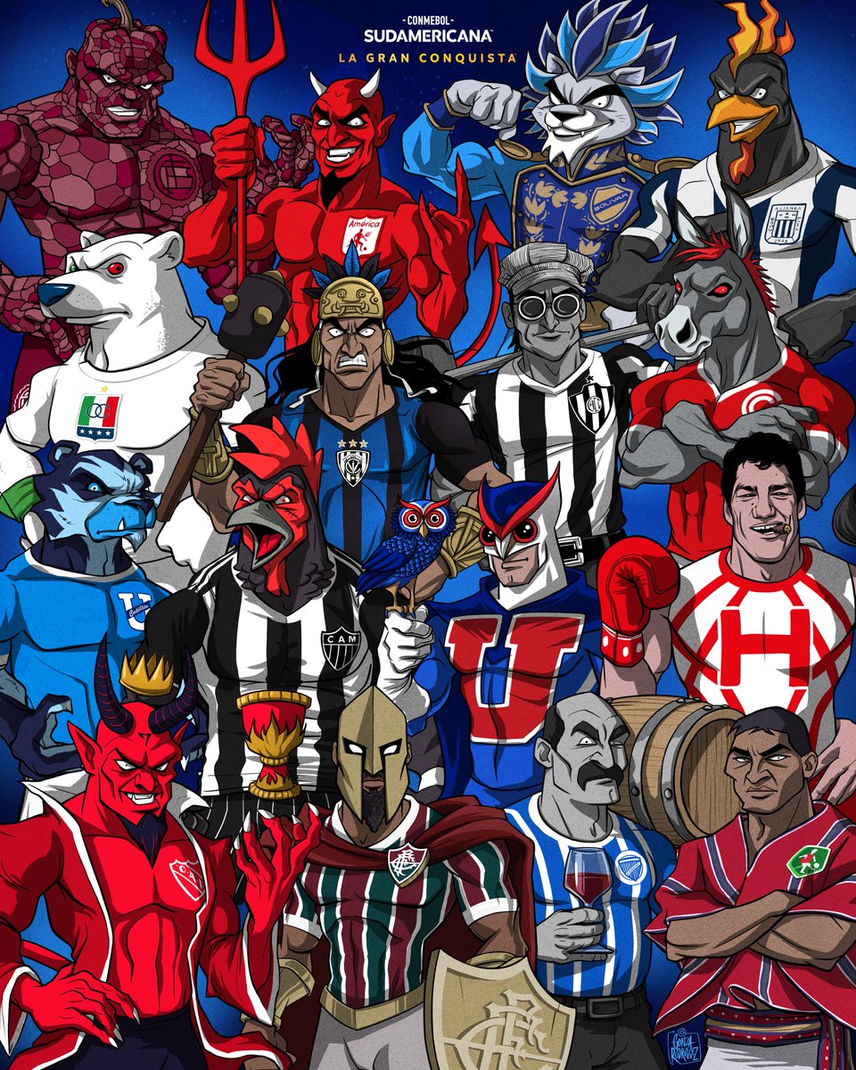 😍🏆 ¡Llegaron las mascotas de la CONMEBOL #Sudamericana! Una por una de los equipos que hoy comienzan los Octavos de Final rumbo a #LaGranConquista.