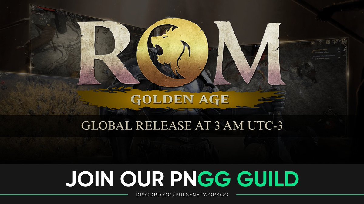 pulsenetworkgg's tweet photo. GRAND OPEN ROM: Golden Age ⚔️

Join the Pulse Network GG guilda for ROM epic launch soon on Aug 12 at 3 AM UTC-3! 

Dive into Calderas’ massive PvP battles and shape the battlefield with us 🔥

Our Discord waiting room is live — squad up now ⬇️
📍 https://t.co/MZyoz8EMd1
