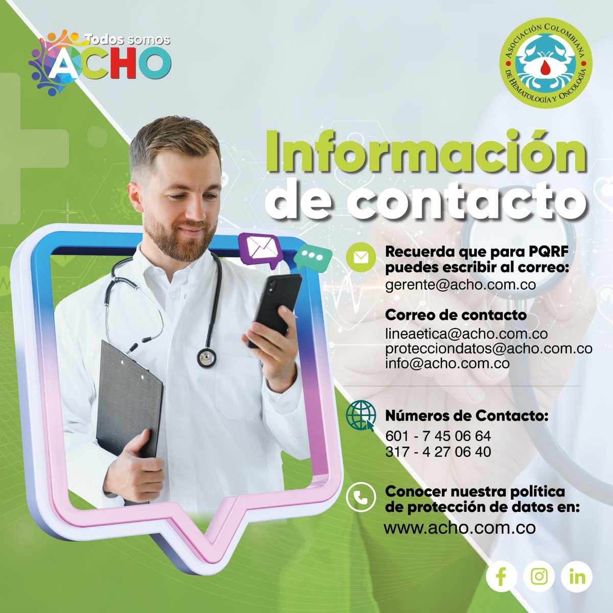 Asociación Colombiana de Hematología y Oncología tweet media