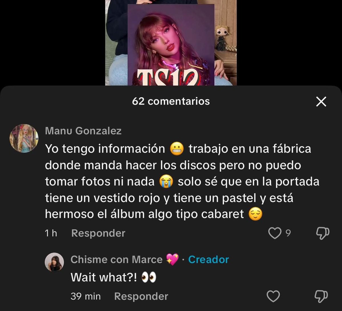 analuniverso's tweet photo. @tearsoftaylor tem esse comentário em um tik tok que foi postado em julho, meio que a parte do cabaré bate com isso que vazou https://t.co/JLEXZwGWhY