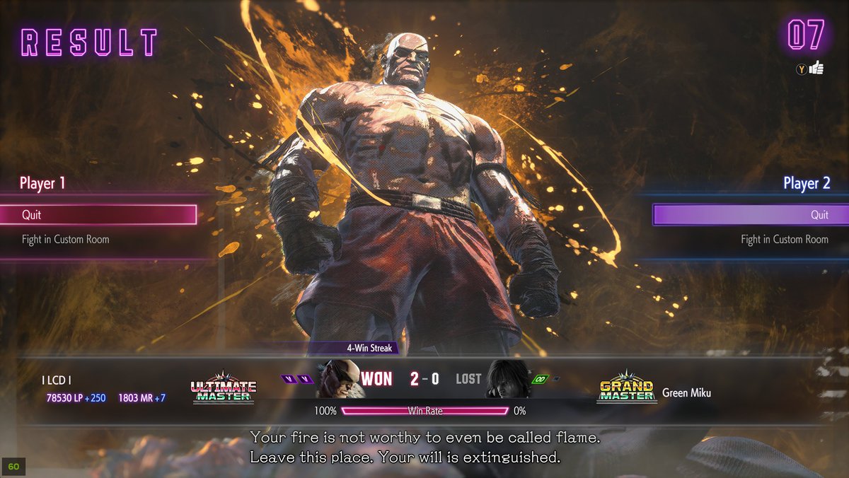 Sagat is so fun! 
Let's keep grinding! 

<a href="/VesperArcade/">VesperArcade</a>