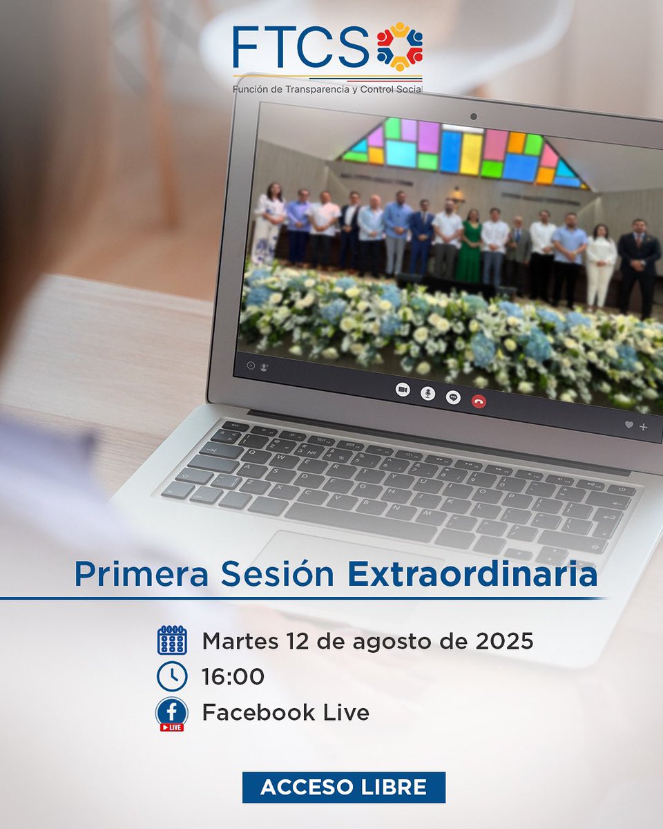 🔴 Conéctate y acompáñanos en la primera #SesiónExtraordinaria de nuestro Comité de Coordinación. 🏛️

🗣️ Trataremos temas de interés para la ciudadanía.

🗓️ 12 de agosto
⏰ 16h00

🔗 Mira la transmisión en vivo aquí: facebook.com/FTCSec