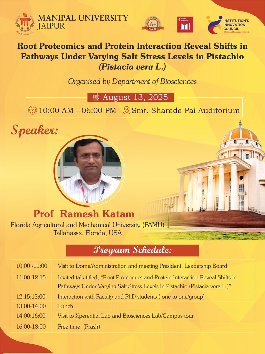 Prash Suravajhala (@prashbio) on Twitter photo Meet #RameshKatam and attens an interactive session with him as he speaks on #Pistachio #Proteomics <a href="/Jaipur_Manipal/">Manipal Jaipur</a> on 13th August <a href="/bioclues/">Bioclues</a> <a href="/FAMU_1887/">Florida A&M University</a> Meet #RameshKatam and attens an interactive session with him as he speaks on #Pistachio #Proteomics <a href="/Jaipur_Manipal/">Manipal Jaipur</a> on 13th August <a href="/bioclues/">Bioclues</a> <a href="/FAMU_1887/">Florida A&M University</a>