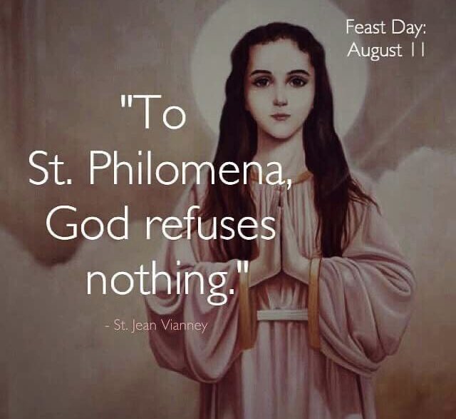 Happy feast day to the saint that chose me at a young age ♥️🙏🏼

"TO PHILOMENA, NOTHING IS REFUSED!"
.... Blessed Virgin Mary

Saint Philomena, Virgin and Martyr, whom God glorifies by so many miracles, whom the Vicar of Jesus Christ has named the Protectress of the Living Rosary