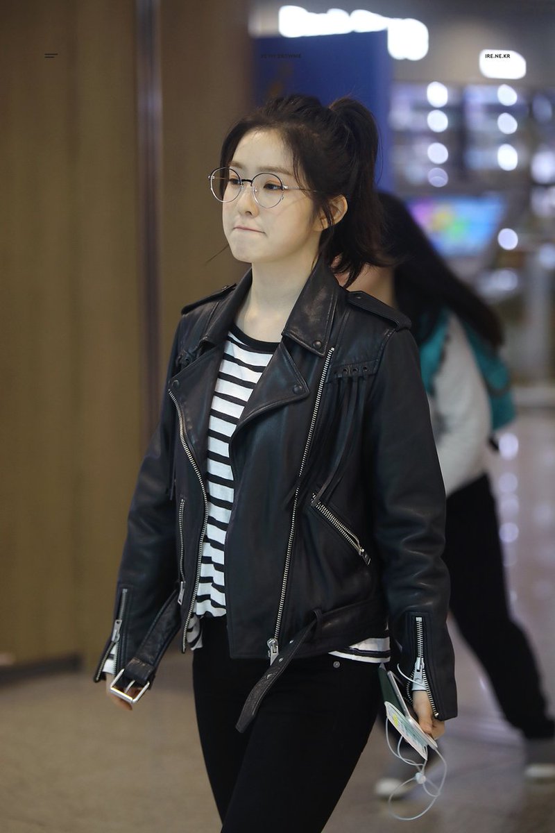 Irene in leather jacket