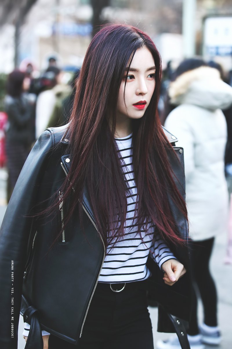 Irene in leather jacket