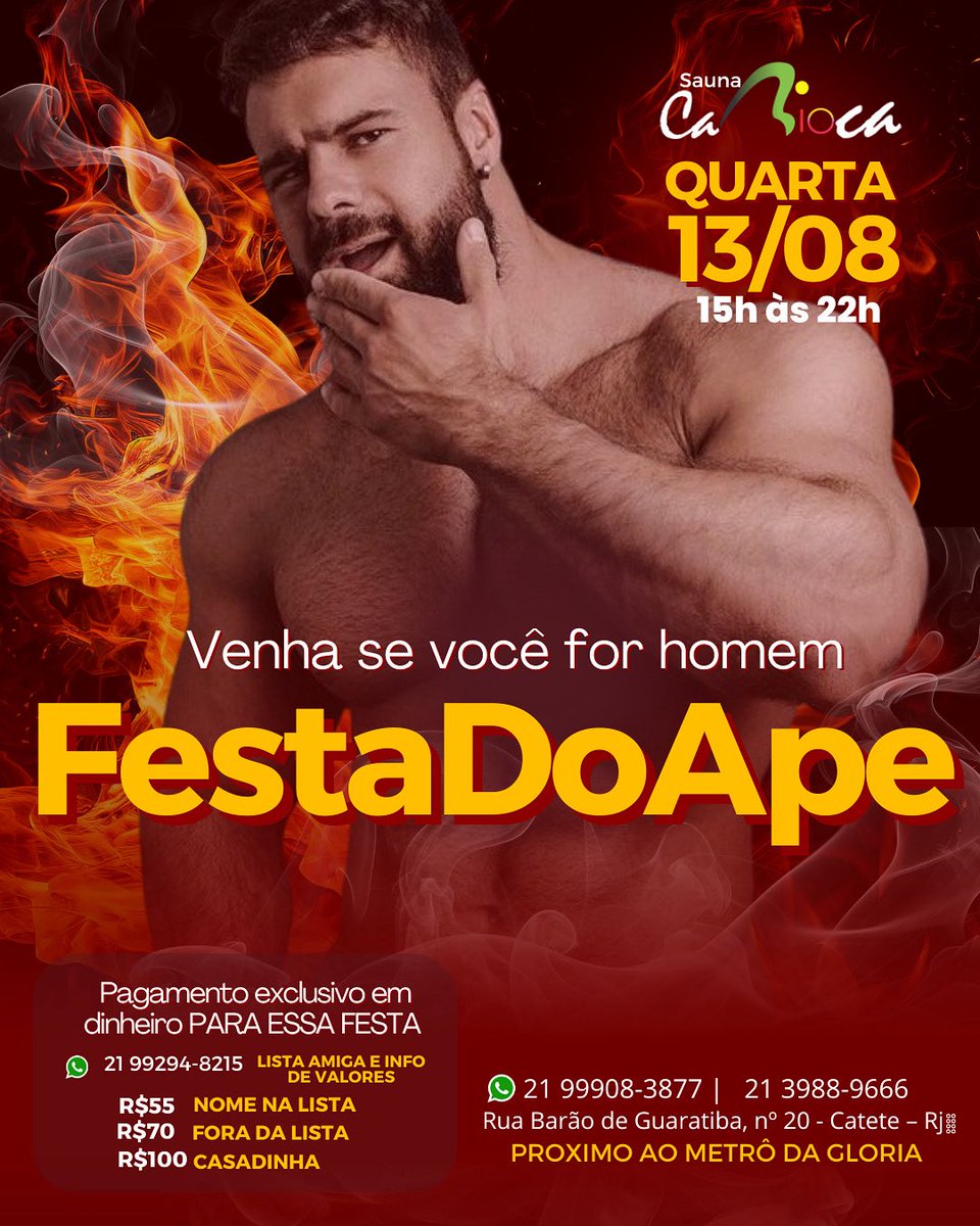 📩 PARA CONFIRMAR PRESENÇA SOMENTE NO WHATSAPP 21 992948215  ATÉ AS 13H DO DIA DA FESTA.
O VALOR DO INGRESSO É PAGO SOMENTE EM DINHEIRO 
NÃO ACEITA CARTÕES DÉBITO/CRÉDITO E NEM PIX PARA ESSA FESTA

O NUDISMO É OBRIGATÓRIO! 
TODOS SEM ROUPAS.