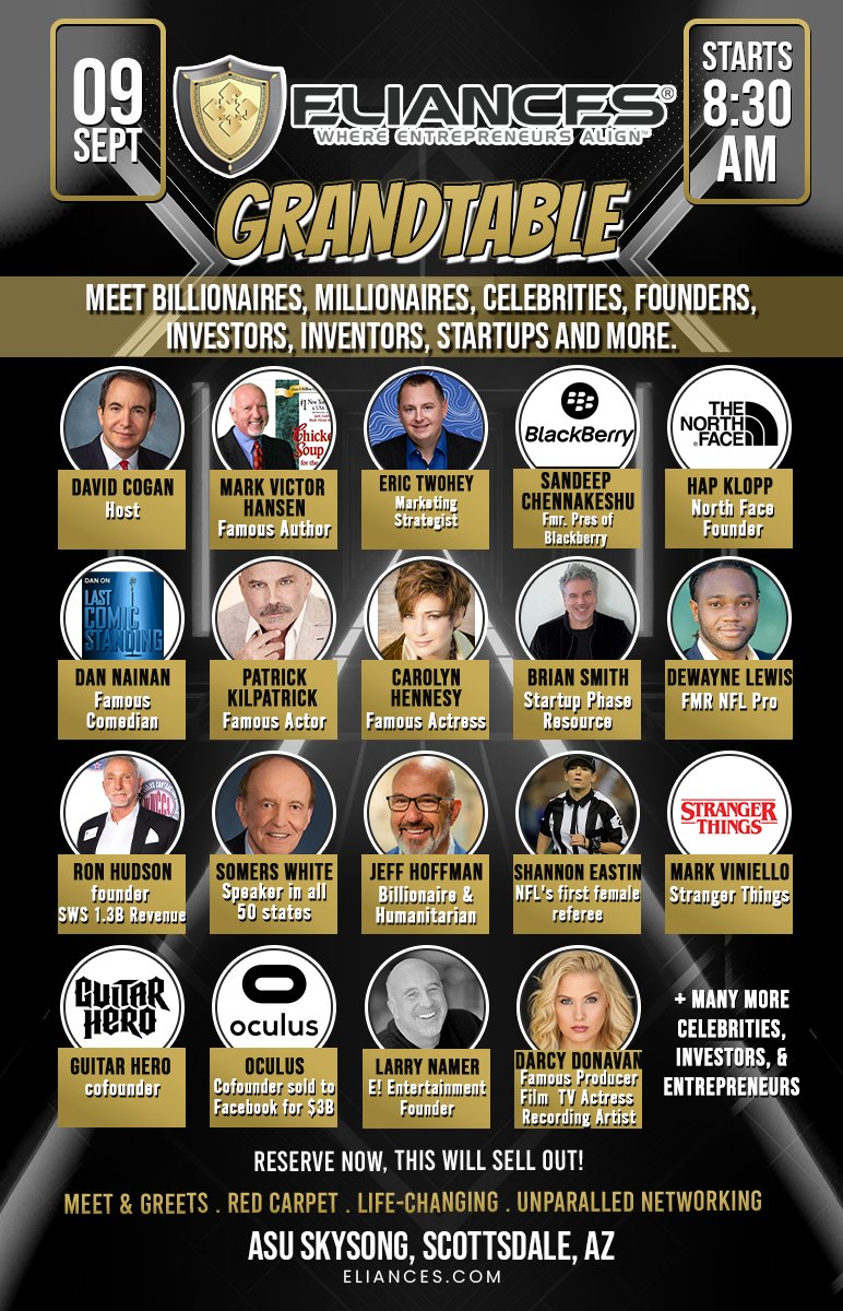 UncorkedMG's tweet photo. Excited to have UMG President Eric Twohey be part of this extraordinary lineup of billionaires, startups, celebrities, and visionaries at the GRANDtable Sept 9. https://t.co/GU6qYaDo8r