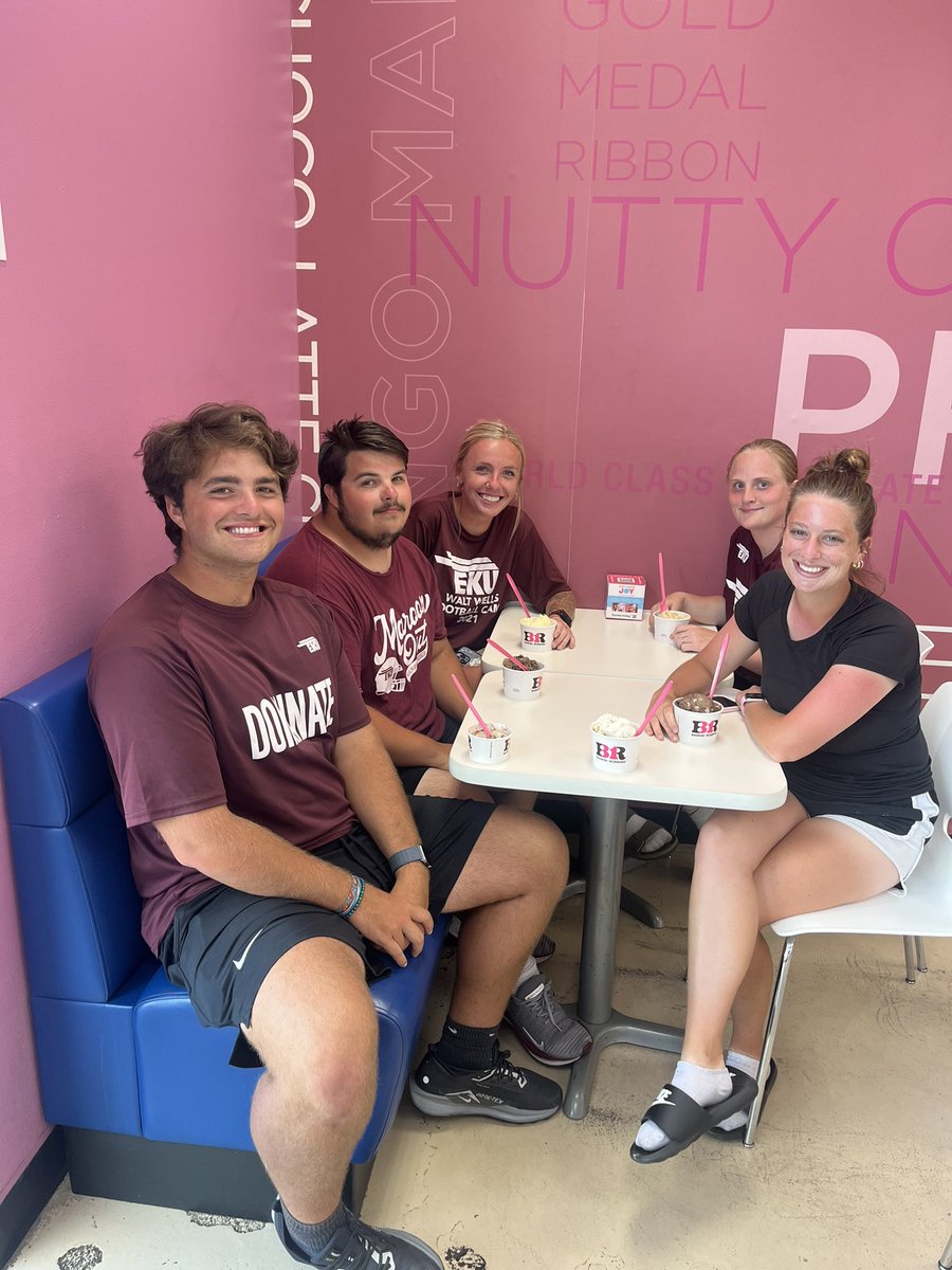 Thank you to our Leader and Head Coach <a href="/EKUWWells/">Walt Wells</a> for treating our student eq staff to some much needed ice cream in the middle of camp #E2W
