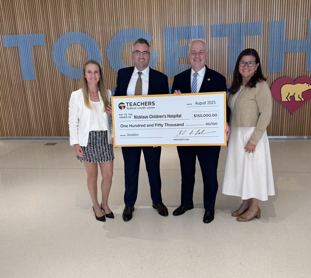 Bringing hope to children and families across South Florida! Teachers Federal Credit Union is honored to support <a href="/Nicklaus4Kids/">Nicklaus Children's</a>, helping provide critical care, advance pediatric research, and deliver essential services to families when they need them most.