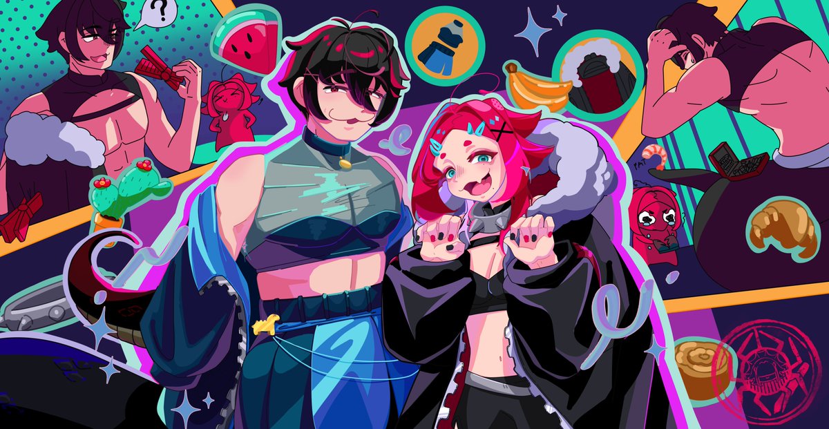 MeeroVT's tweet photo. Me and @CC_Cyks switched clothes and it fits absolutely amazing! (Except the unforseen damage to CCs clothes)

Artwork by @CC_Cyks and she absolutely cooked with that one!

#Vtuber #GERVtuber #art https://t.co/w9TwoHhR9u