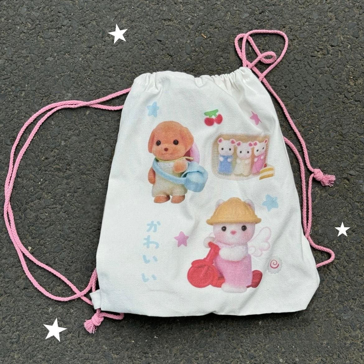 sylvanian families drawstring backpack