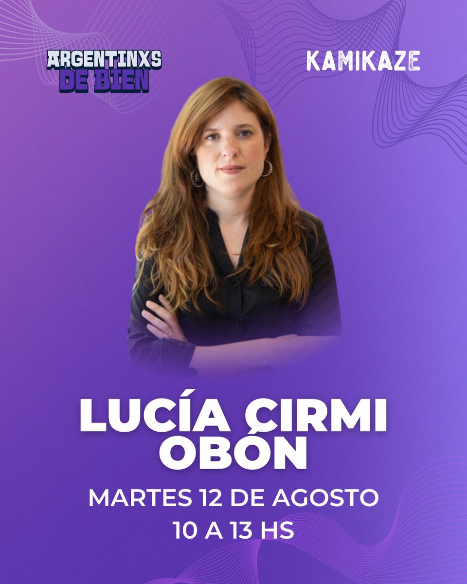 Kamikaze Stream (@kamikazestream) on Twitter photo 🎙️Martes 12/08 entrevista a <a href="/luciacirmi_/">Lucía Cirmi 💚</a>, economista en #ArgentinxsDeBien
📲 De 10 a 13 hs por YouTube/ Kamikaze Stream 🎙️Martes 12/08 entrevista a <a href="/luciacirmi_/">Lucía Cirmi 💚</a>, economista en #ArgentinxsDeBien
📲 De 10 a 13 hs por YouTube/ Kamikaze Stream
