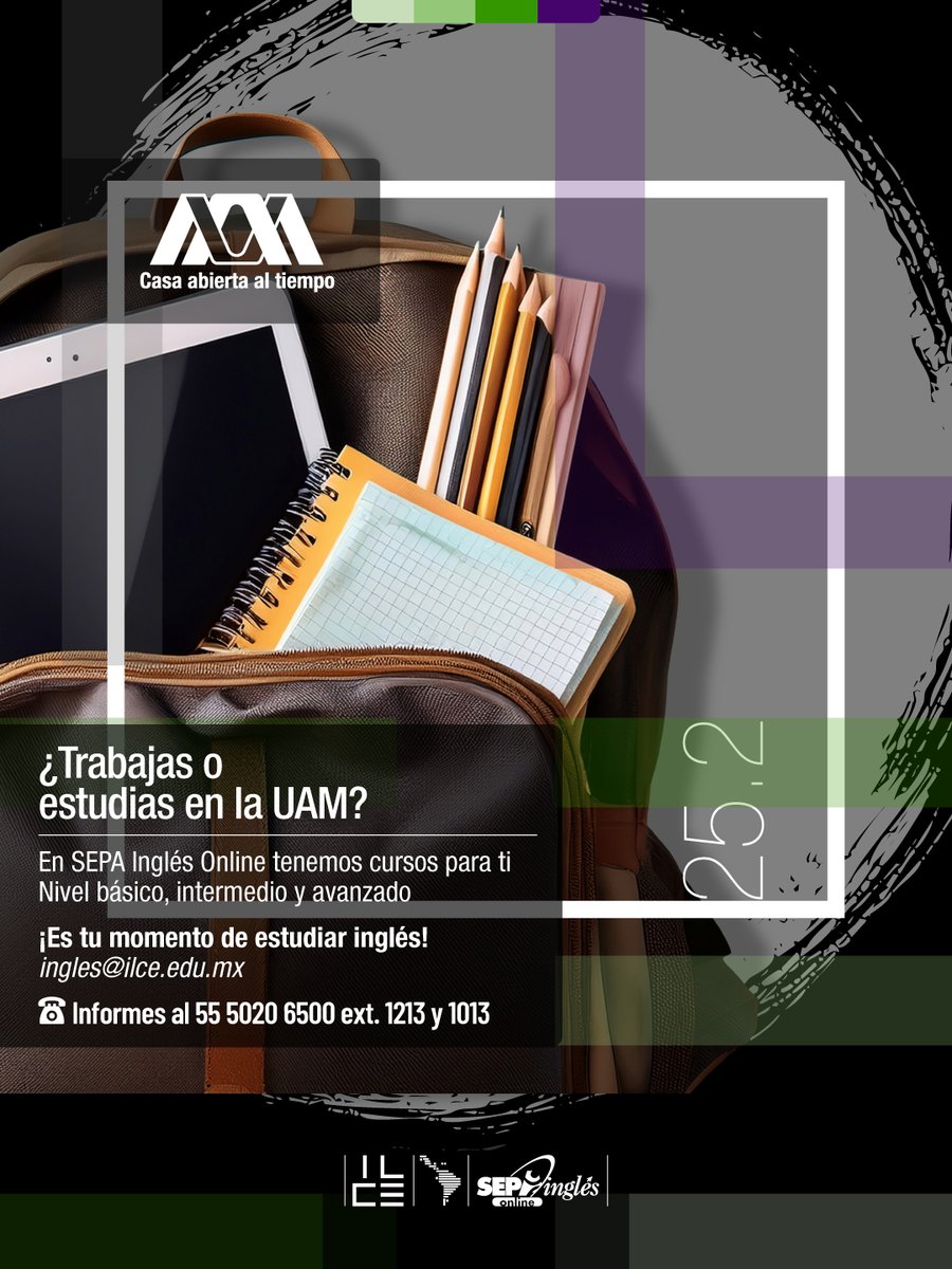 📚✨ Panteras <a href="/lauammx/">UAM</a>: el inglés no tiene por qué ser un obstáculo, puede ser tu mejor herramienta.

Aprende con #SEPAInglés a tu ritmo, con clases dinámicas y 
efectivas. 🎧💬

🚀 ¡Inscripciones abiertas!
¿Tienes dudas? ¡Llámanos! 📞✨