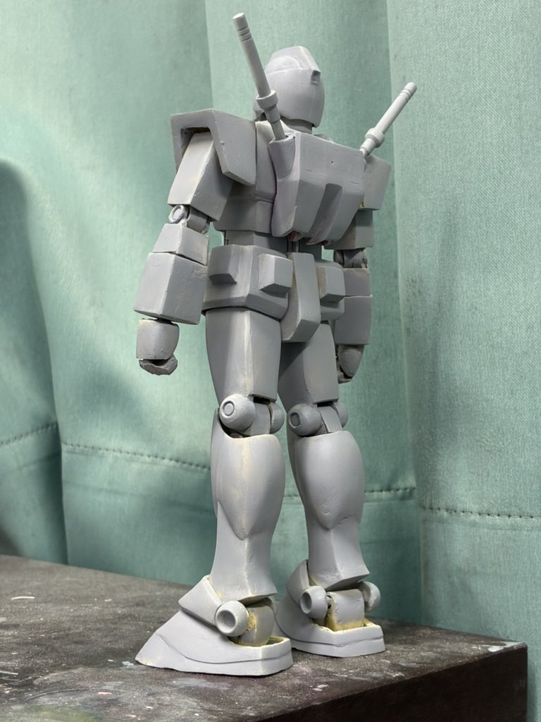 #旧キット　再び捨てサフ！大河原先生の設定画風に見えるでしょうか？