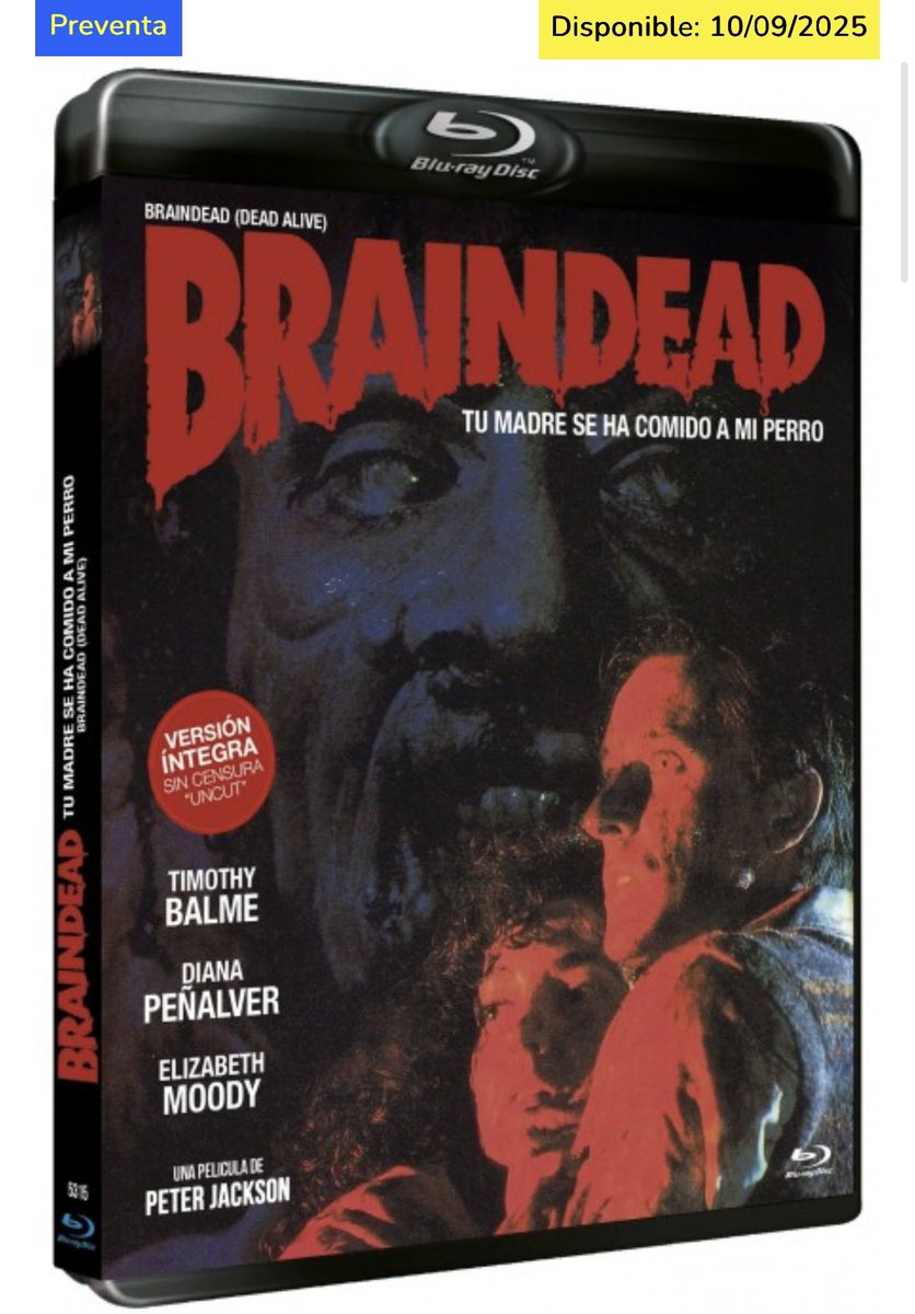 XENO426REAL's tweet image. Qué ilusión me hizo que Resen decidiera traernos la edición Uncut de una de mis películas favoritas de Peter Jackson. 

Por fin podré hacer upgrade de mi DVD 📀 que también era Uncut!! 

🤩Reservadísima para ese 10 de setiembre

#braindead #Resen #Terror #Dvd #Bluray
