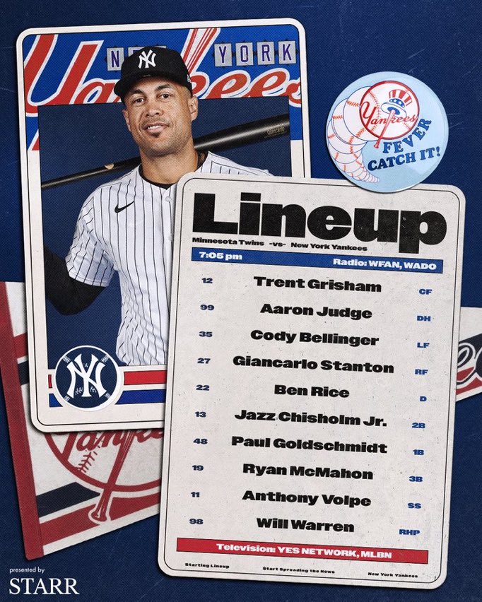 Twins karşısında takımımızın Pazartesi günü kadrosu.

#repBX