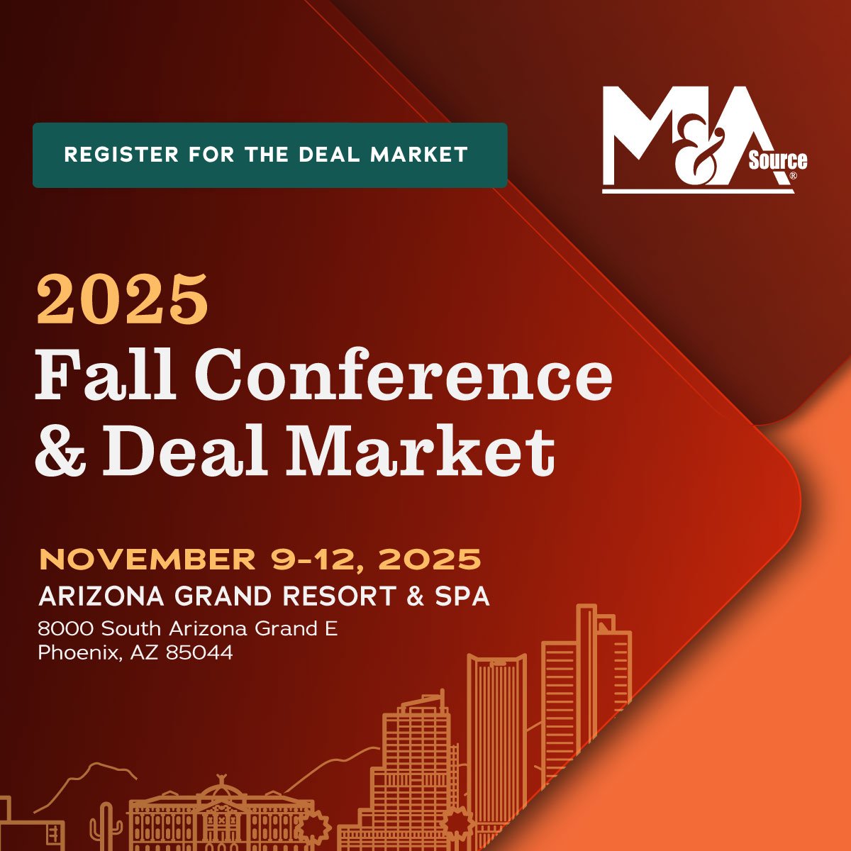 MAsource's tweet image. If you’re looking for investment opportunities in the lower middle market, don’t miss out on this opportunity to connect and make deals happen!

Learn more and register to join us at the Deal Market: masdealmarket.org 

#MASConference #MASDealMarket