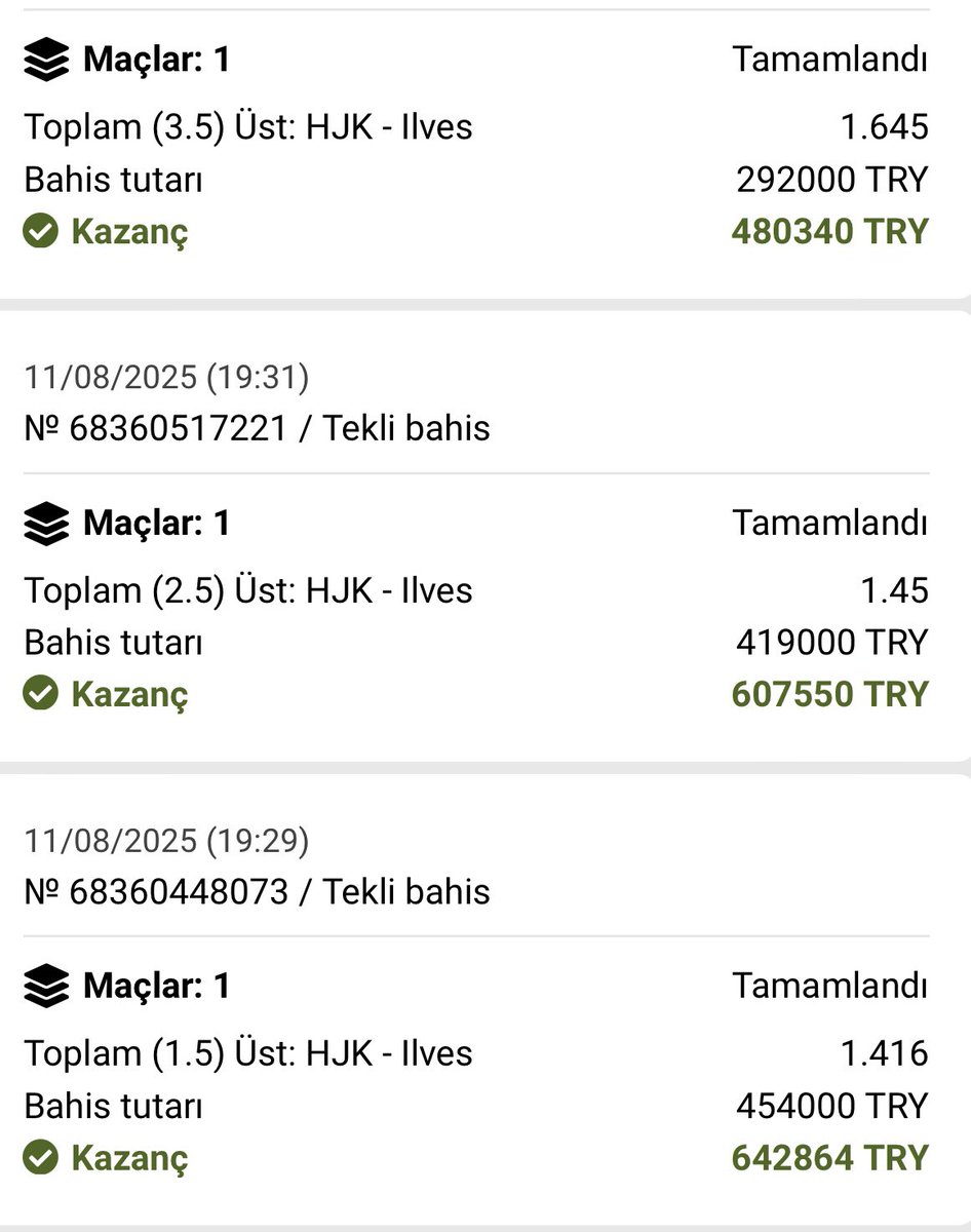 sözümü tuttum ve büyük kazandırdım yine.
bugün de tam 600.000 den fazla kâr elde ettik. 13 gün de kâr tam 3.000.000 oldu.

hesapta kalan 18.000₺ yi de bu yolda benimle yürüyen ve hep destek olan takipçilerimle paylaşmak istiyorum.

Tiviti beğen ve borç tutarını yaz !
