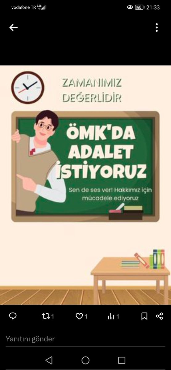 #MemurTeklifBekliyor
#ÖMKdaMemuriyeteTakılanlar hak ettiği uzman ve başöğretmenlik sürelerine eklenmesini bekliyor <a href="/EgitimBirSen/">Eğitim-Bir-Sen</a>