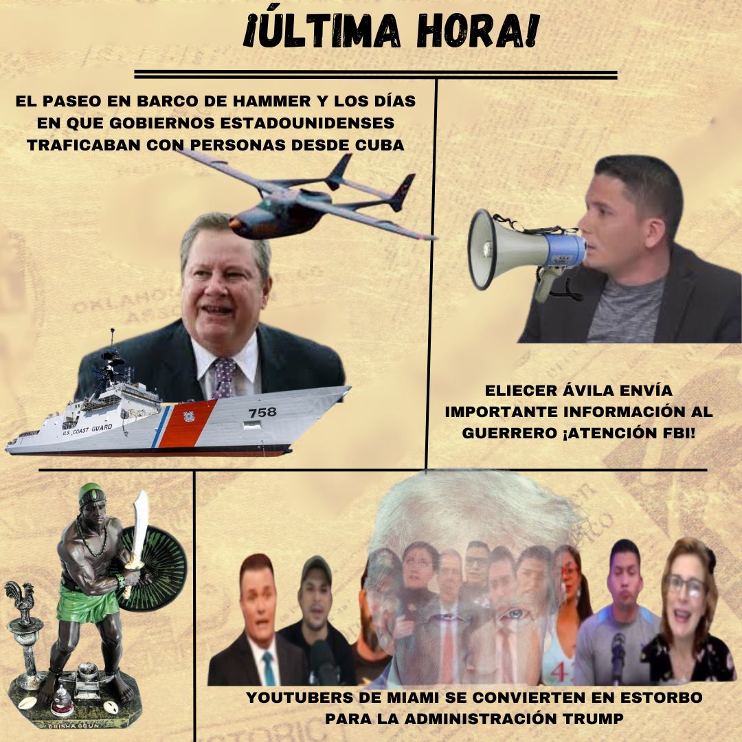 El paseo en barco de Mike Hammer y los días en que gobiernos estadounidenses traficaban con personas desde #Cuba. Eliecer Ávila envía importante información al Guerrero ¡Atención FBI! Youtubers de Miami se convierten en estorbo para la administración Trump. Hoy en YouTube.
