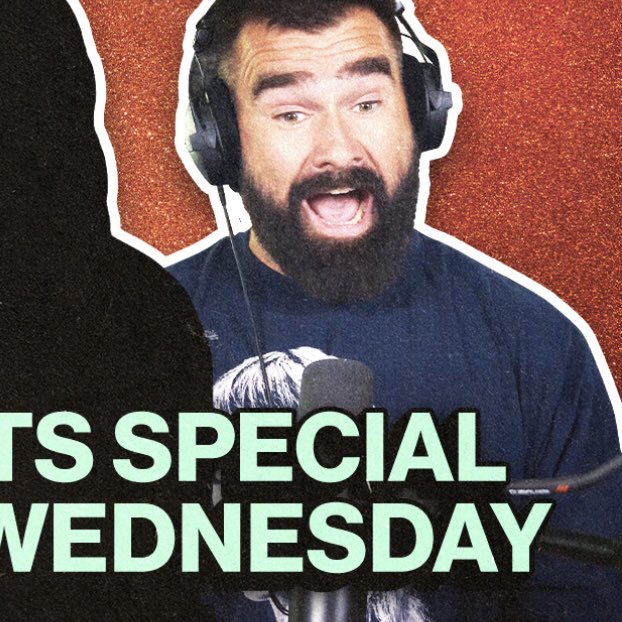 swiftrosegarden's tweet photo. Uhm hello?? That shirt looks familiar 👀 @JasonKelce @taylornation13 @newheightshow https://t.co/z2WhPpPvke