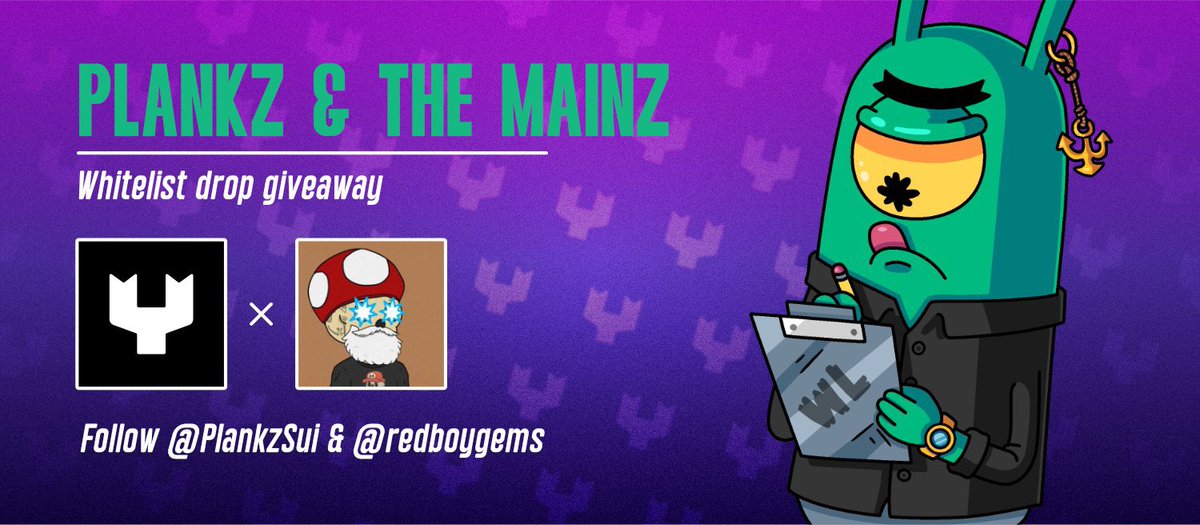🚨 WL Giveaway‼️
<a href="/redboygems/">redboy💎</a> X <a href="/PlankzSui/">PLANKZ</a> 
The mint date for Plankz is coming, and here’s your chance to win 1 of the 20 spots they’re giving to our community!

🔥 Follow <a href="/redboygems/">redboy💎</a> &amp; <a href="/PlankzSui/">PLANKZ</a>
🔥 Like &amp; RT this post
🔥Tagg 3 friends