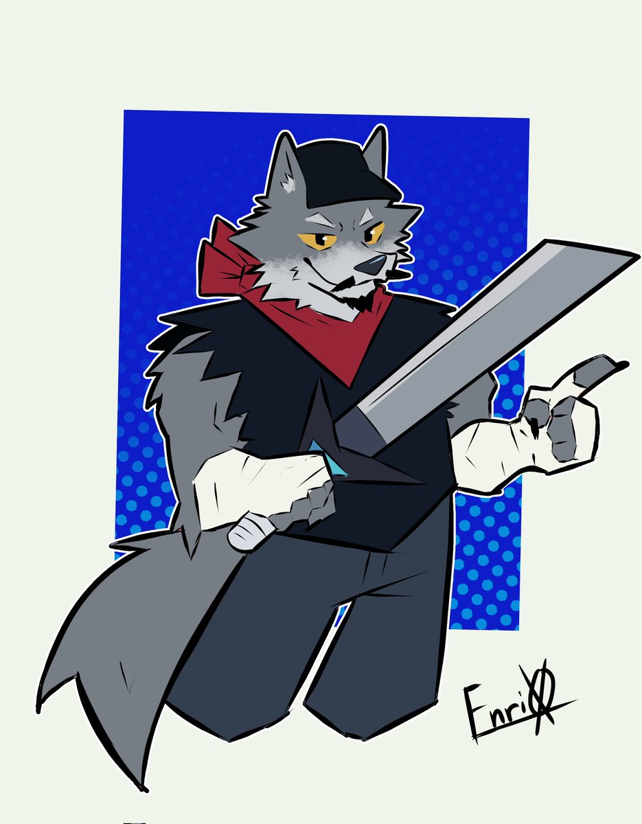 A wolf with a sword :0 #furryartwork #furryoc #furry #dibujodigital #arte #dibujo #drawing