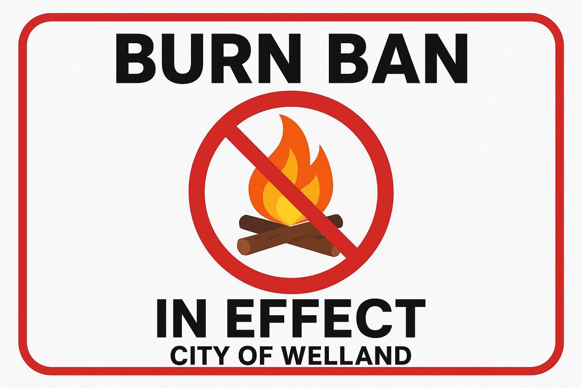 WPFFA_481's tweet photo. BURN BAN IN EFFECT

Effective immediately, and until further notice, there is a burn ban in effect in the City of Welland. 

The ban includes all open air fires including backyard campfires that would otherwise be permitted by City of Welland bylaw 2011-85

Additionally, all current burn permits are temporarily suspended pending the lifting of the burn ban. 

Welland Fire and Emergency Services will continue to monitor hazard levels and will advise the pubic via social media once the ban has been lifted.

Gas and propane appliances such as BBQ's and fire tables are still permitted.

@WellandFire 
@myWelland 
@DaveJ_Tribune