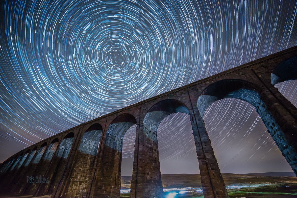 Ribblehead Viaduct and an hour's worth of star trails.
<a href="/yorkshire_dales/">Yorkshire Dales National Park</a> <a href="/skyatnightmag/">BBC Sky at Night Magazine</a> <a href="/foscl/">Friends of the Settle-Carlisle Line (FoSCL)</a> <a href="/setcarrailway/">Settle-Carlisle Railway CRP</a>