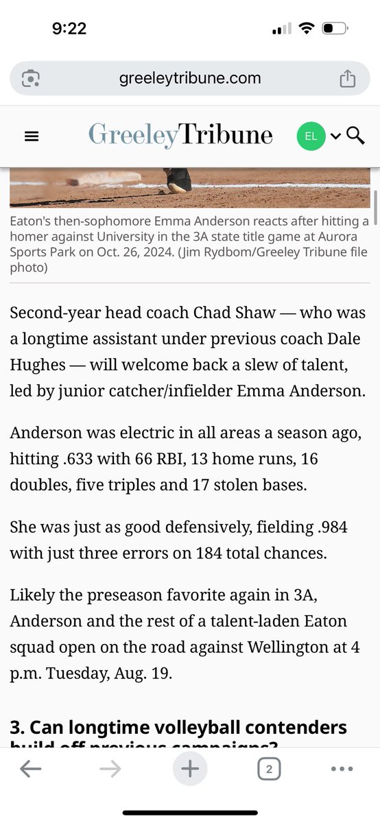 Thank you <a href="/GreeleyTribune/">GreeleyTribune</a> for the write up! We have new young talent that will definitely turn heads! Super excited to get on the field with this team! <a href="/EatonRedsSball/">Eaton Reds Softball</a> <a href="/EATONREDSAD/">Eaton Athletics</a> #GOREDS <a href="/CHSAA/">CHSAA</a> <a href="/9Preps/">9NEWS Prep Sports</a> <a href="/coloradopreps/">Colorado Preps</a> <a href="/CoPreps/">CO Prep Varsity</a> <a href="/1310_KFKA/">KFKA Radio - Northern Colorado’s Voice</a> <a href="/MileHighPreps/">MileHigh Prep Report</a> <a href="/CBSSports/">CBS Sports</a> <a href="/SoftbalAmerica/">Softball America</a>