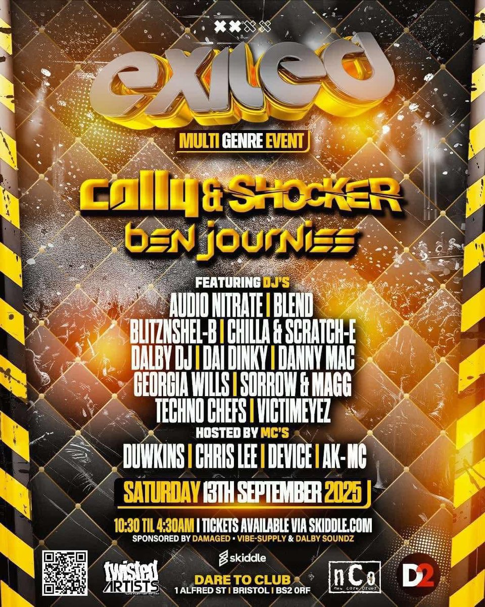 Excited to head back to Bristol next month for Exiled with my partner in crime MC Shocker! 🔥