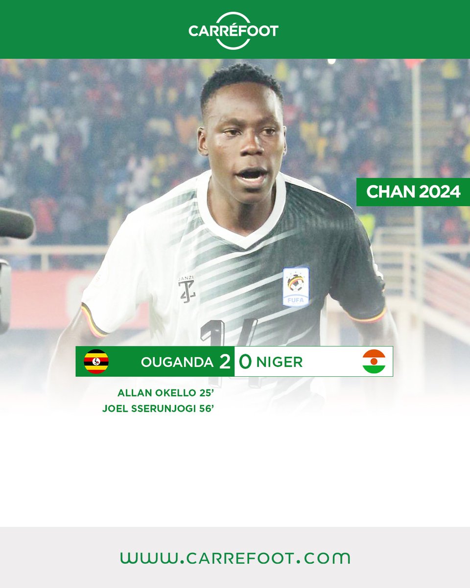 CHAN 2024 : L’Ouganda enchaîne et voit les quarts se rapprocher !

Grâce à Allan Okello, buteur puis passeur, l’Ouganda s’est imposé 2-0 face au Niger et signe sa deuxième victoire consécutive dans le groupe C. Les Cranes prennent une sérieuse option sur la qualification.